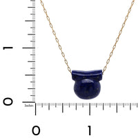 14K Yellow Gold Lapis Etruscan Bead Pendant