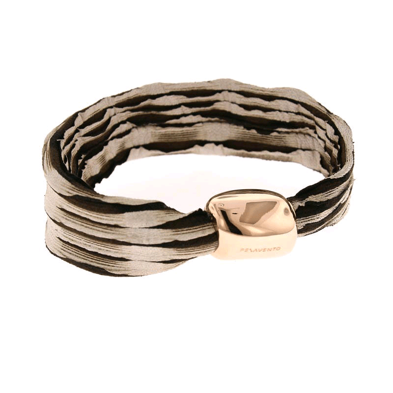 Sterling Silver Safari Leather Print Bracelet