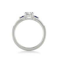 Platinum 3 Stone Pear Shape Sapphire Sides Engagement Ring Setting
