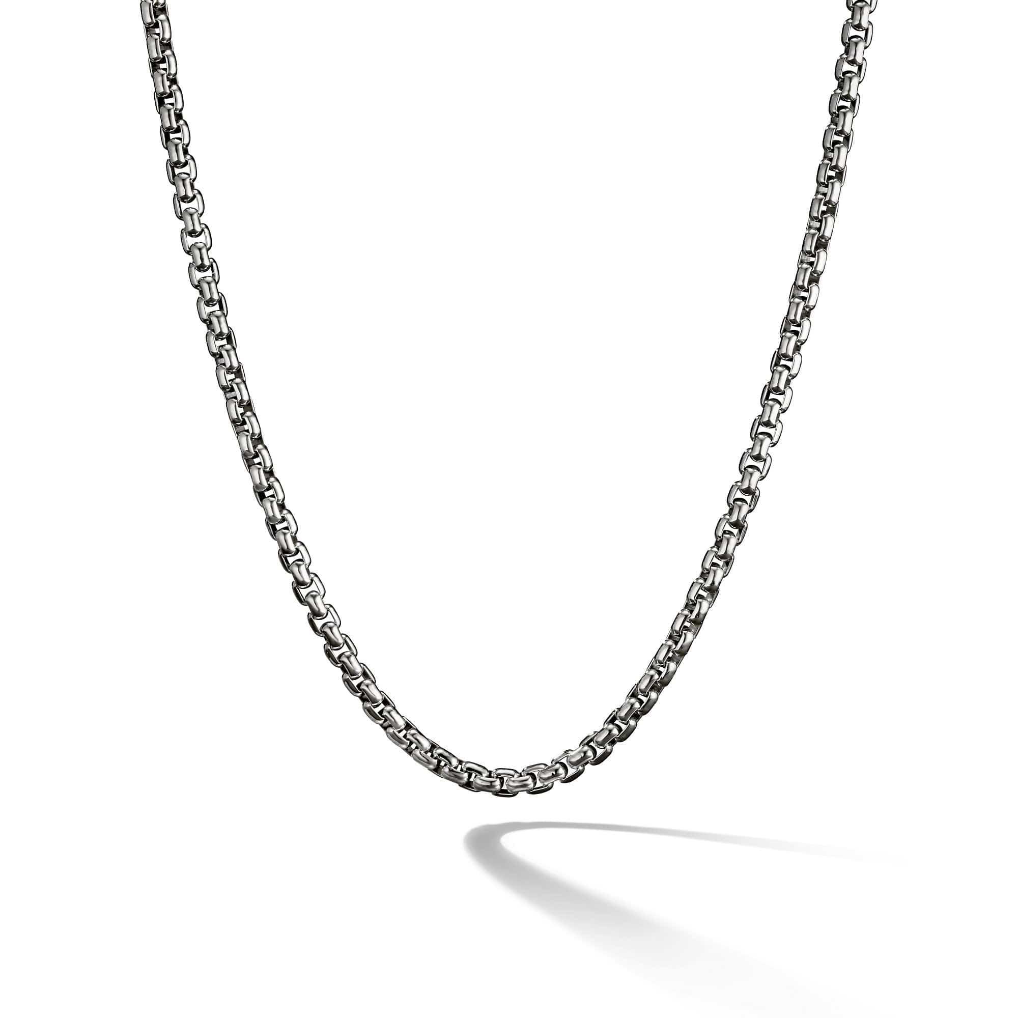 Large Box Chain Necklace, Sterling Silver, Long's Jewelers