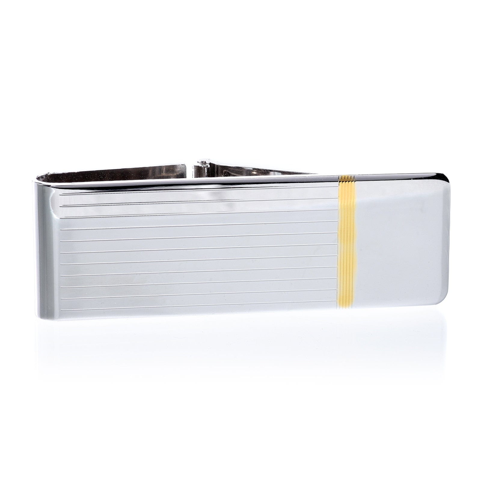 Sterling Silver Hinged Money Clip with Gold Accent