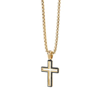 Forged Carbon Cross Pendant with 18K Gold
