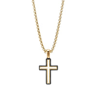 Forged Carbon Cross Pendant with 18K Gold