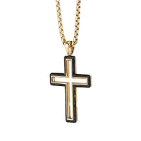 Forged Carbon Cross Pendant with 18K Gold