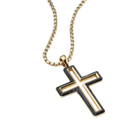 Forged Carbon Cross Pendant with 18K Gold