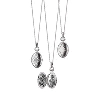 Sterling Silver Petite Bridle Locket with Sapphire Accents