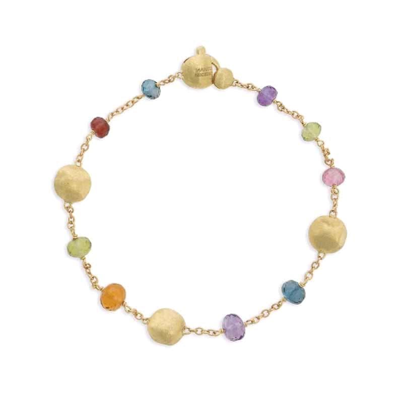18K Yellow Gold Africa Mixed Station Bracelet