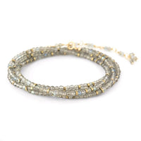 18K Yellow Gold Labradorite Confetti Wrap Bracelet