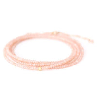 18K Yellow Gold Blush Moonstone Wrap Bracelet