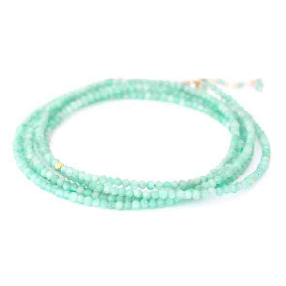 18K Yellow Gold Amazonite Wrap Bracelet