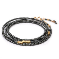 18K Yellow Gold Hematite Wrap Bracelet