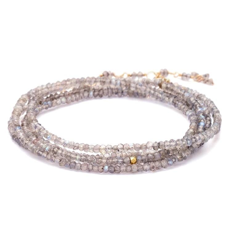 18K Yellow Gold Labradorite Wrap Bracelet