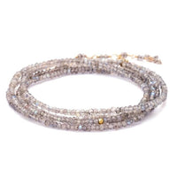 18K Yellow Gold Labradorite Wrap Bracelet