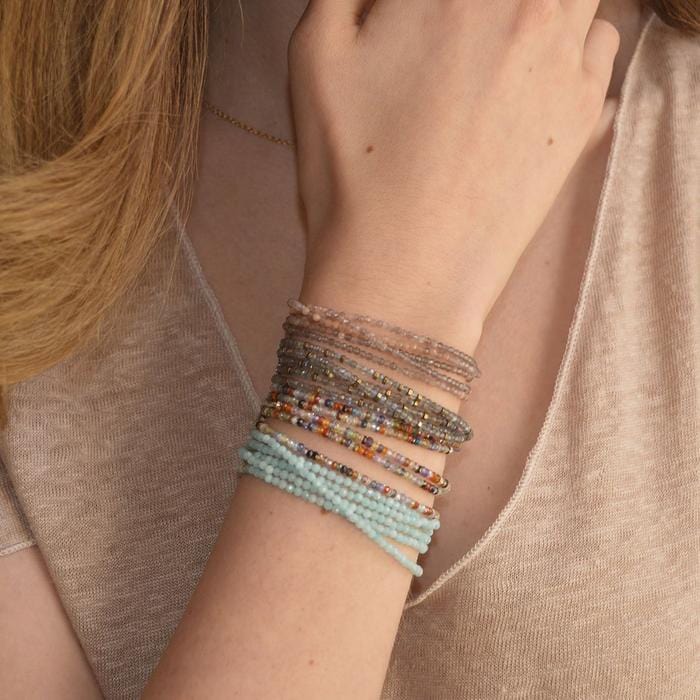18K Yellow Gold Labradorite Wrap Bracelet
