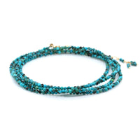 18K Yellow Gold Turquoise Wrap Bracelet