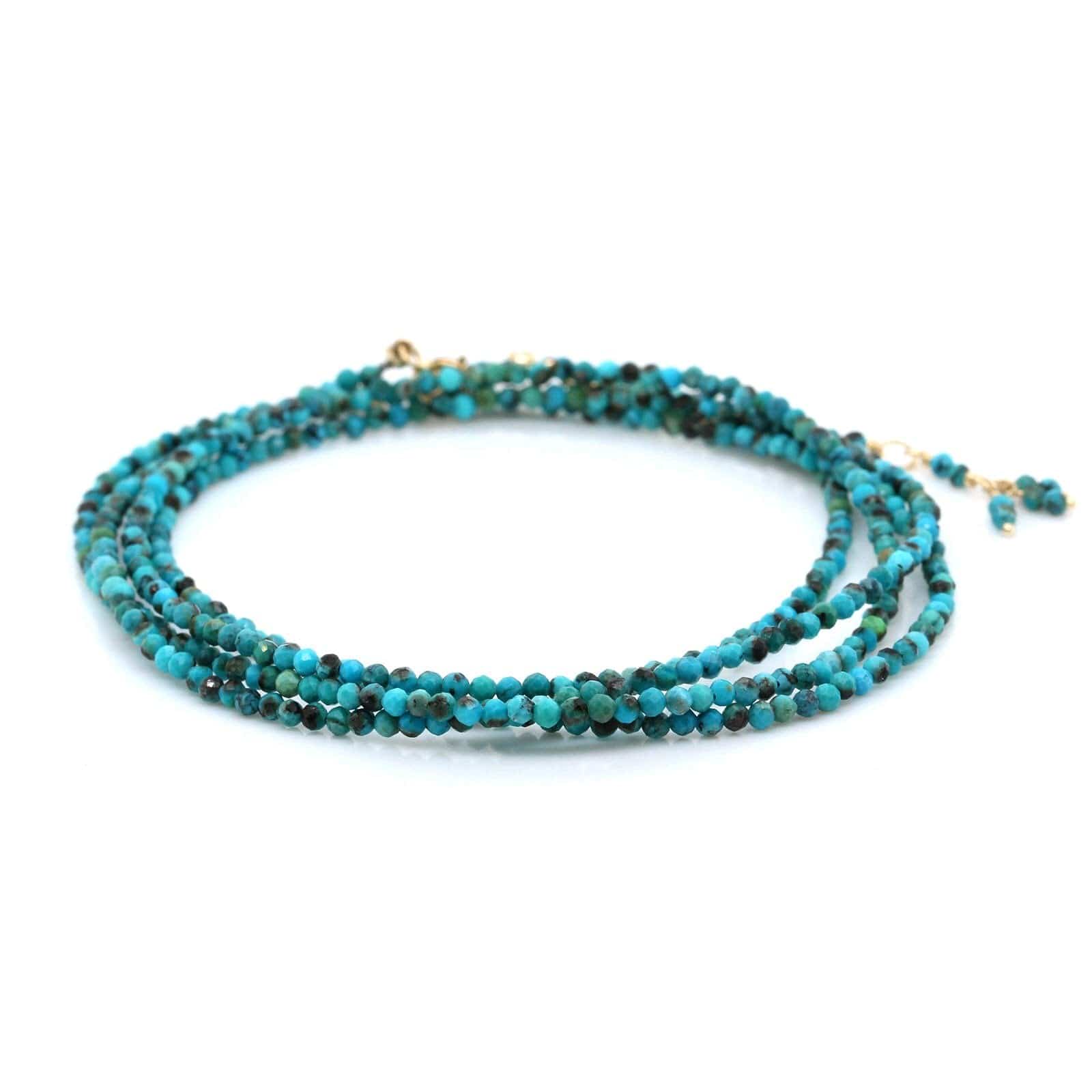18K Yellow Gold Turquoise Wrap Bracelet
