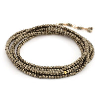 18K Yellow Gold  Pyrite Wrap Bracelet