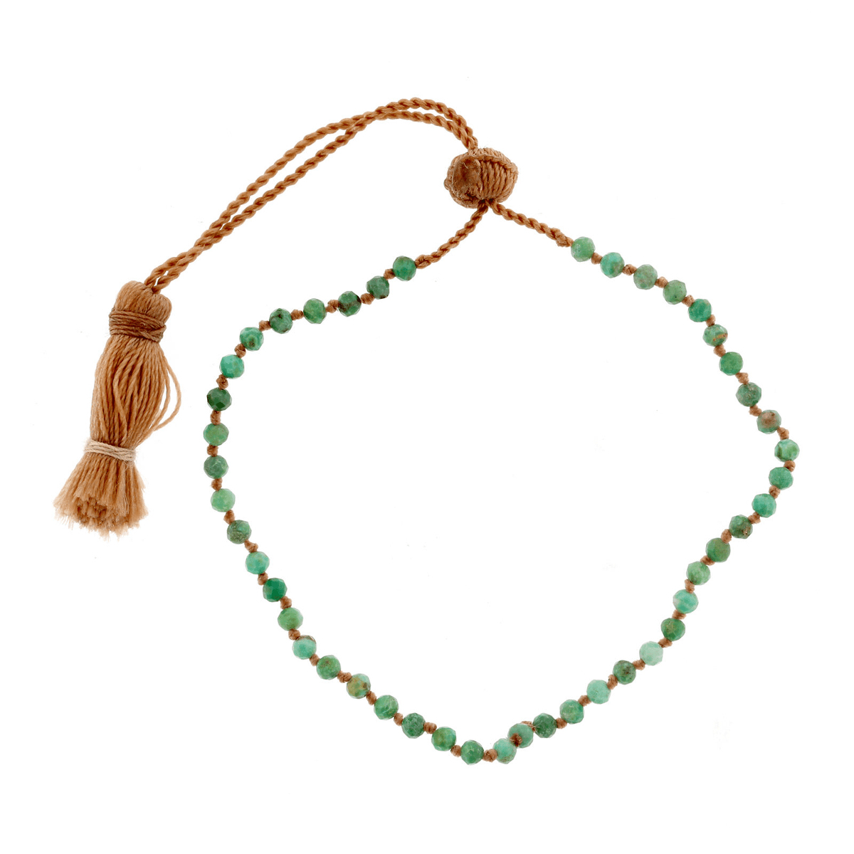 Green Turquoise Bead Bracelet with Tassel