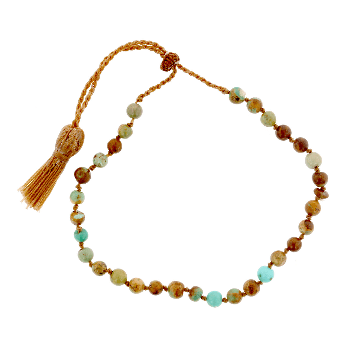 Tourmaline Bead Bracelet with Tassel