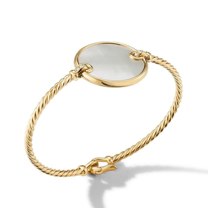 DY Elements Bracelet in 18K Yellow Gold with Mother of Pearl and Pavé Diamonds