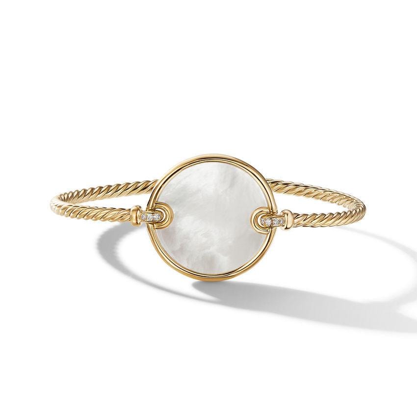 DY Elements Bracelet in 18K Yellow Gold with Mother of Pearl and Pavé Diamonds
