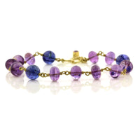 18/22K Yellow Gold Amethyst and Tanzanite Bracelet
