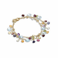 Paradise 18K Yellow Gold Double Row Multi Stone Bracelet