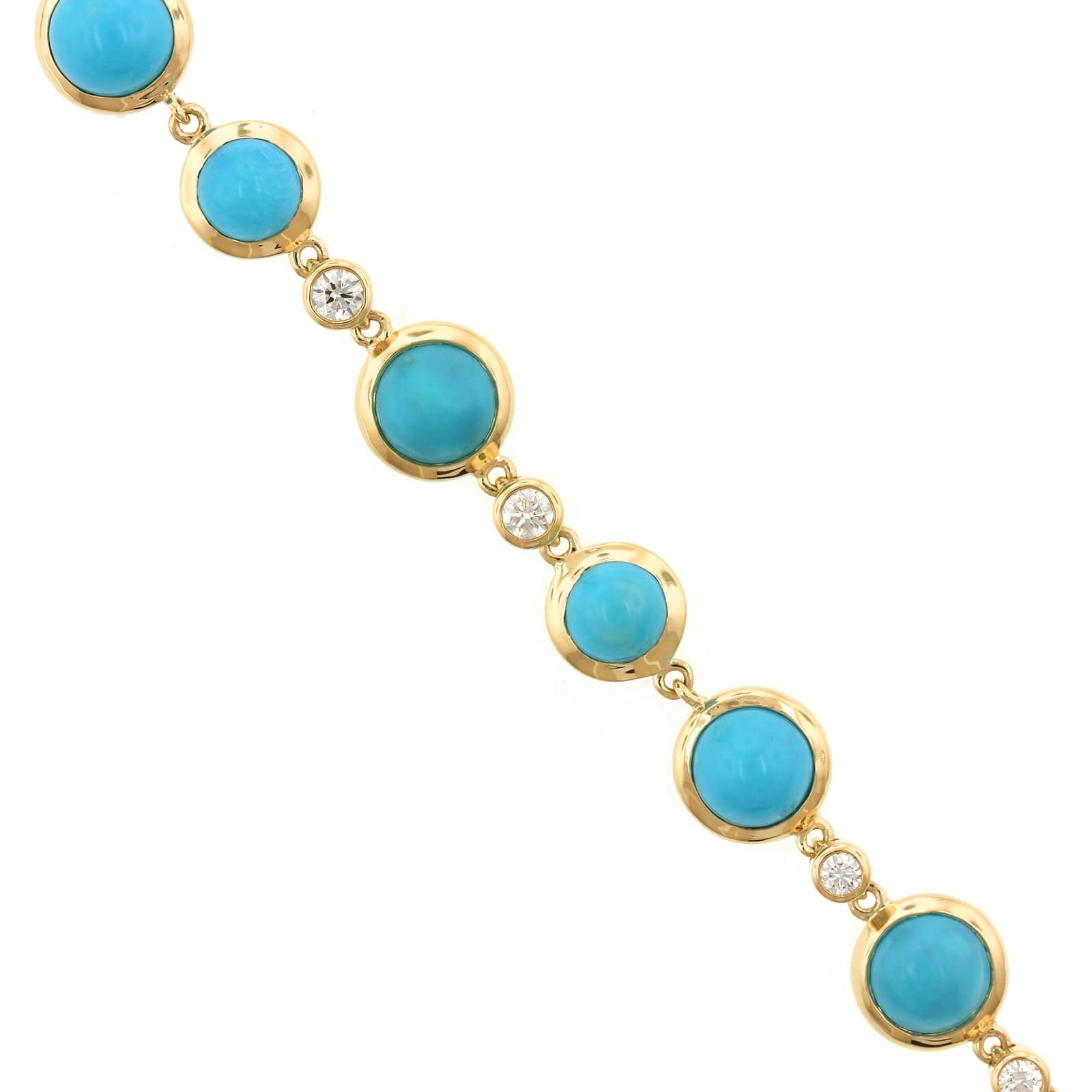 Temple St. Clair 18K Yellow Gold Turquoise Diamond Bracelet