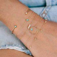 Zoe Chicco 14K Yellow Gold Turquoise Bezel Set Bracelet