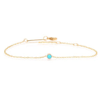 14K Yellow Gold Turquoise Bezel Set Bracelet
