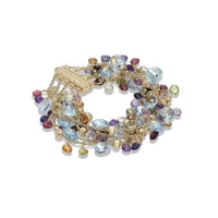 Paradise 18K Yellow Gold 5 Row Mix Stone Ring