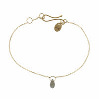 14K Yellow Gold Labradorite Drop Bracelet