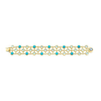 Temple St. Clair 18K Yellow Gold Moonstone and Turquoise Bracelet