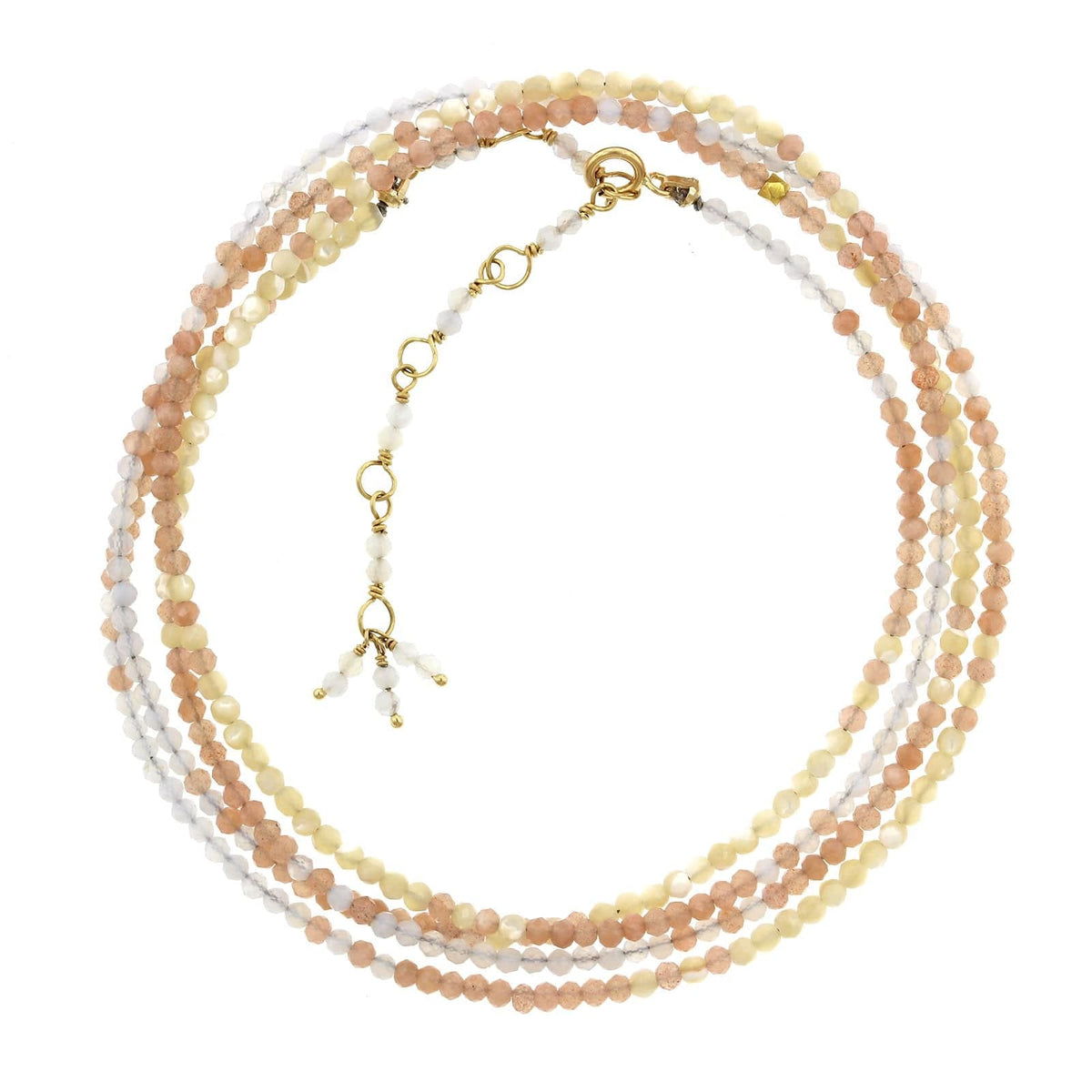 18K Yellow Gold Multi Stone Wrap Bracelet