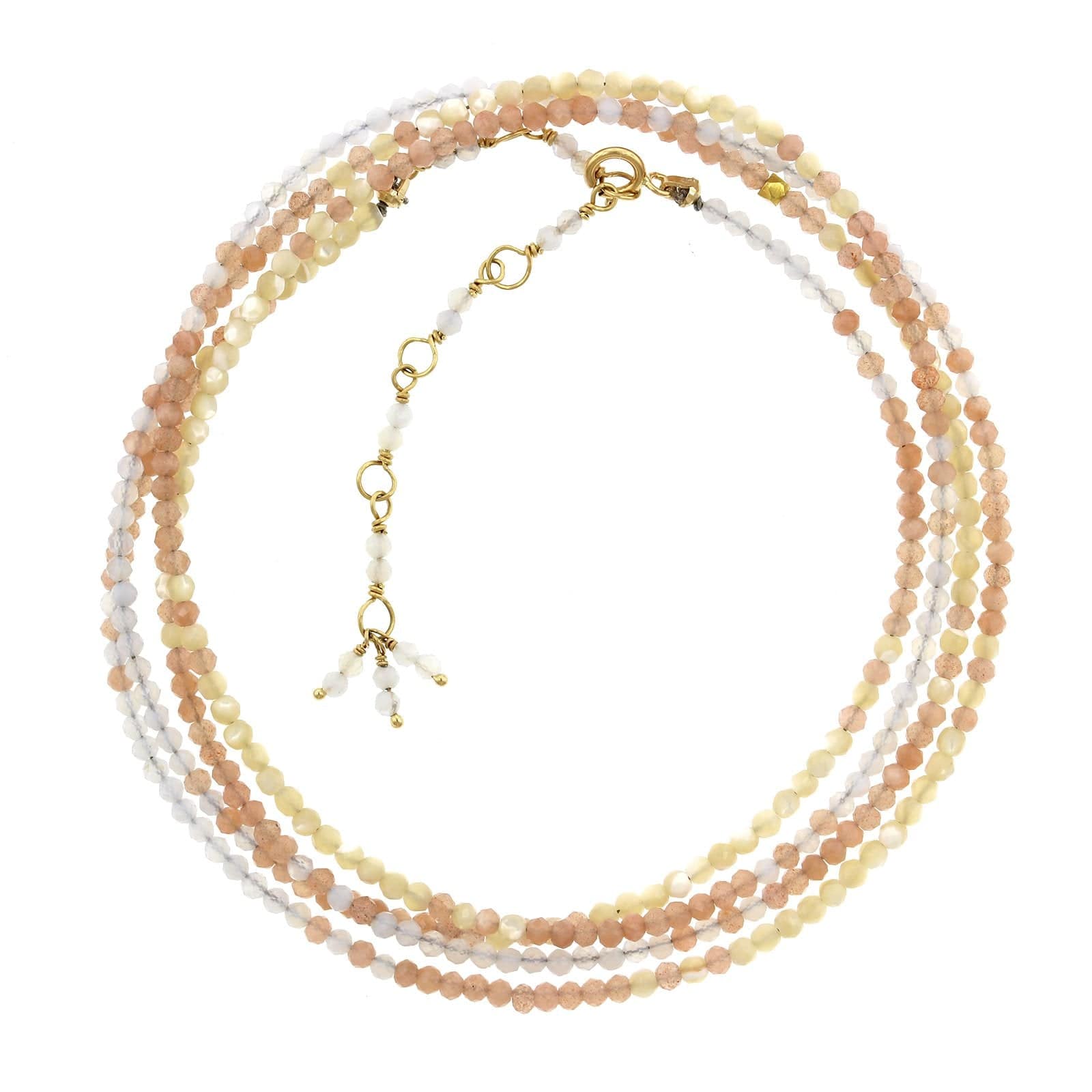 18K Yellow Gold Multi Stone Wrap Bracelet