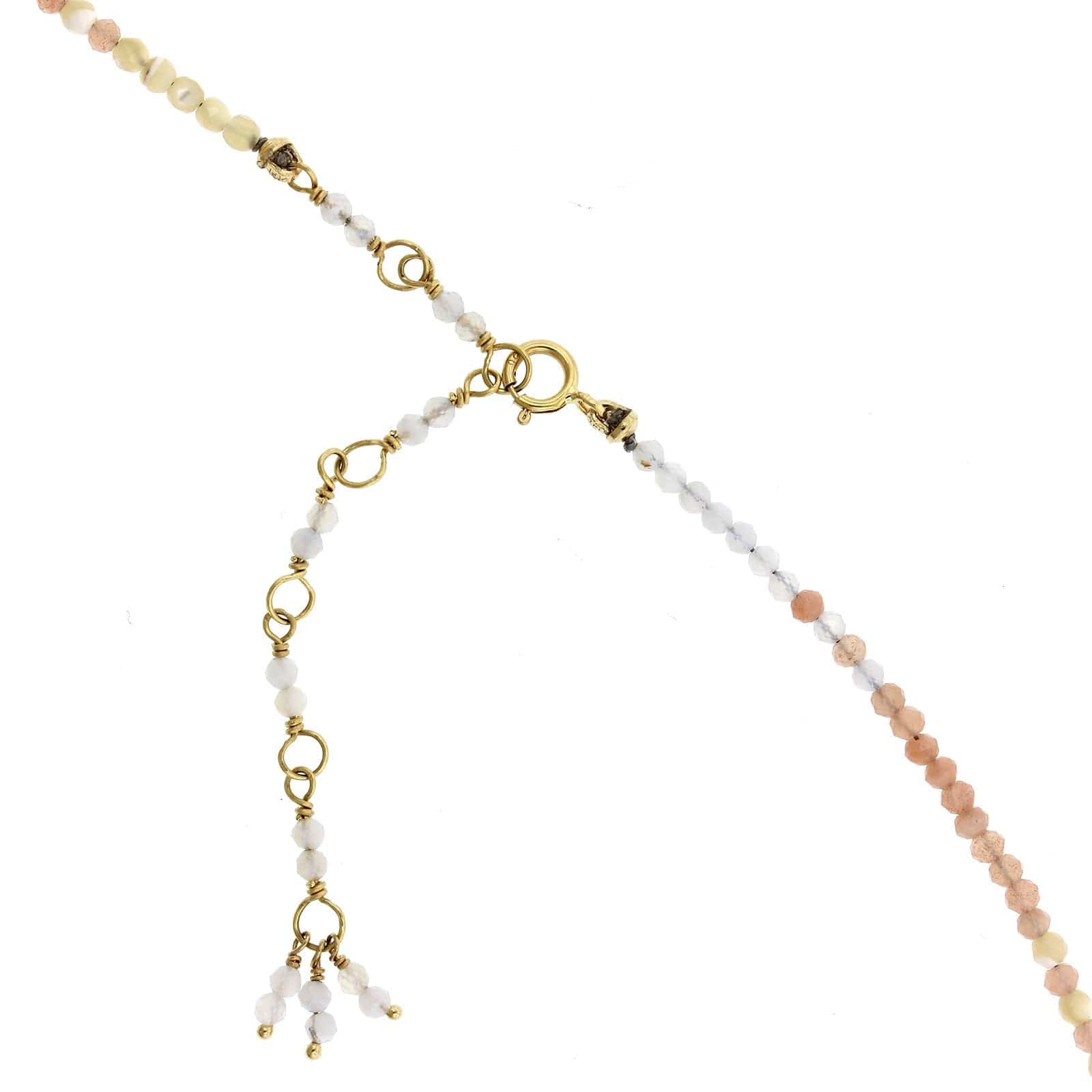 18K Yellow Gold Multi Stone Wrap Bracelet