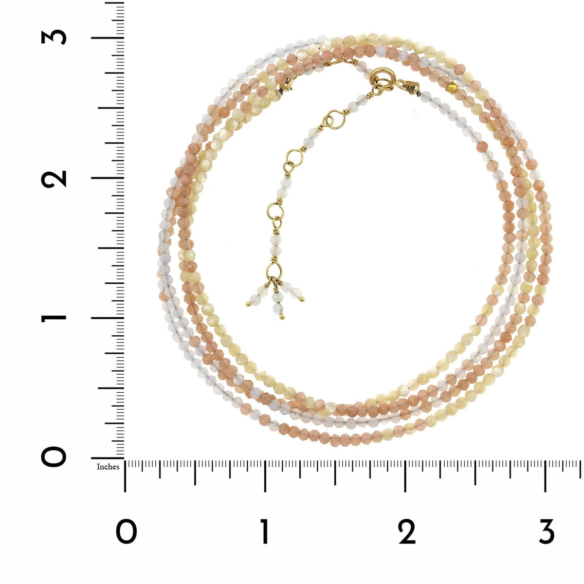 18K Yellow Gold Multi Stone Wrap Bracelet