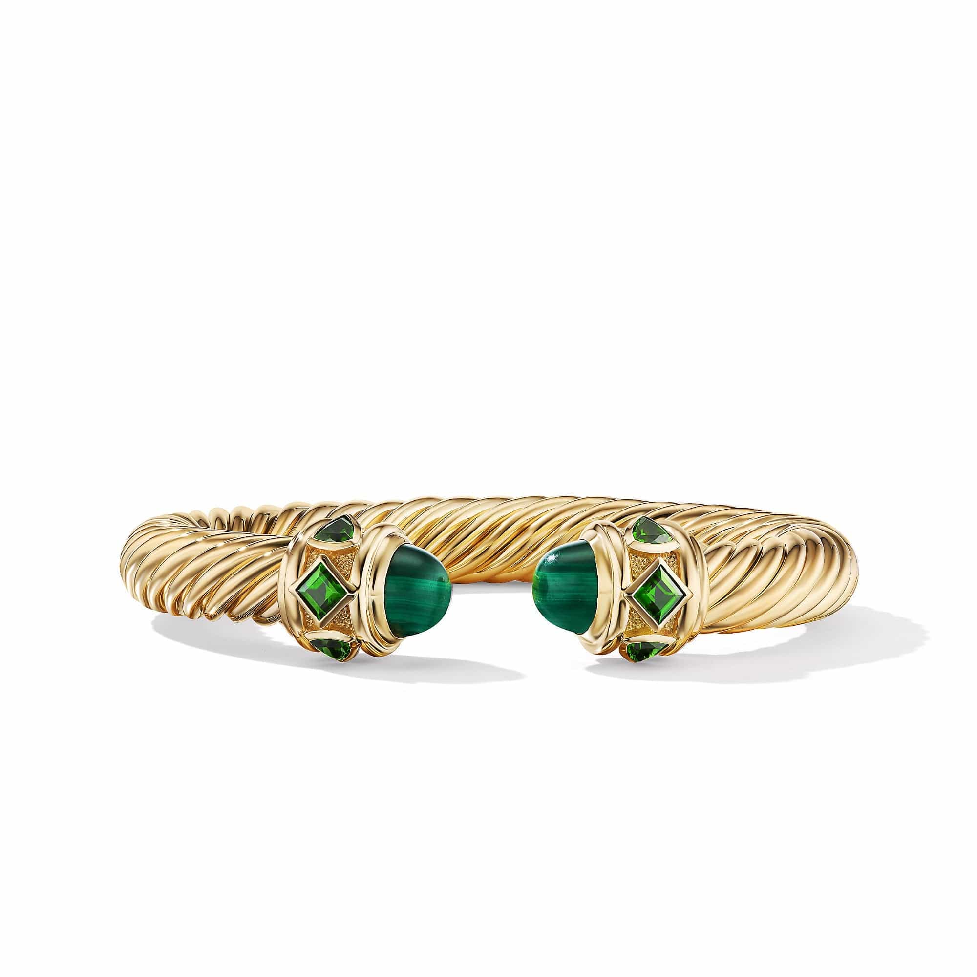 Renaissance Bracelet in 18K Yellow Gold with Malachite and Green Chrome Diopside