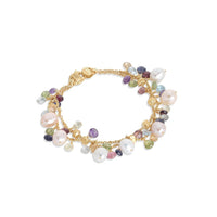 Paradise 18K Yellow Gold Pearl and Mix Stone Bracelet, yellow gold, Long's Jewelers