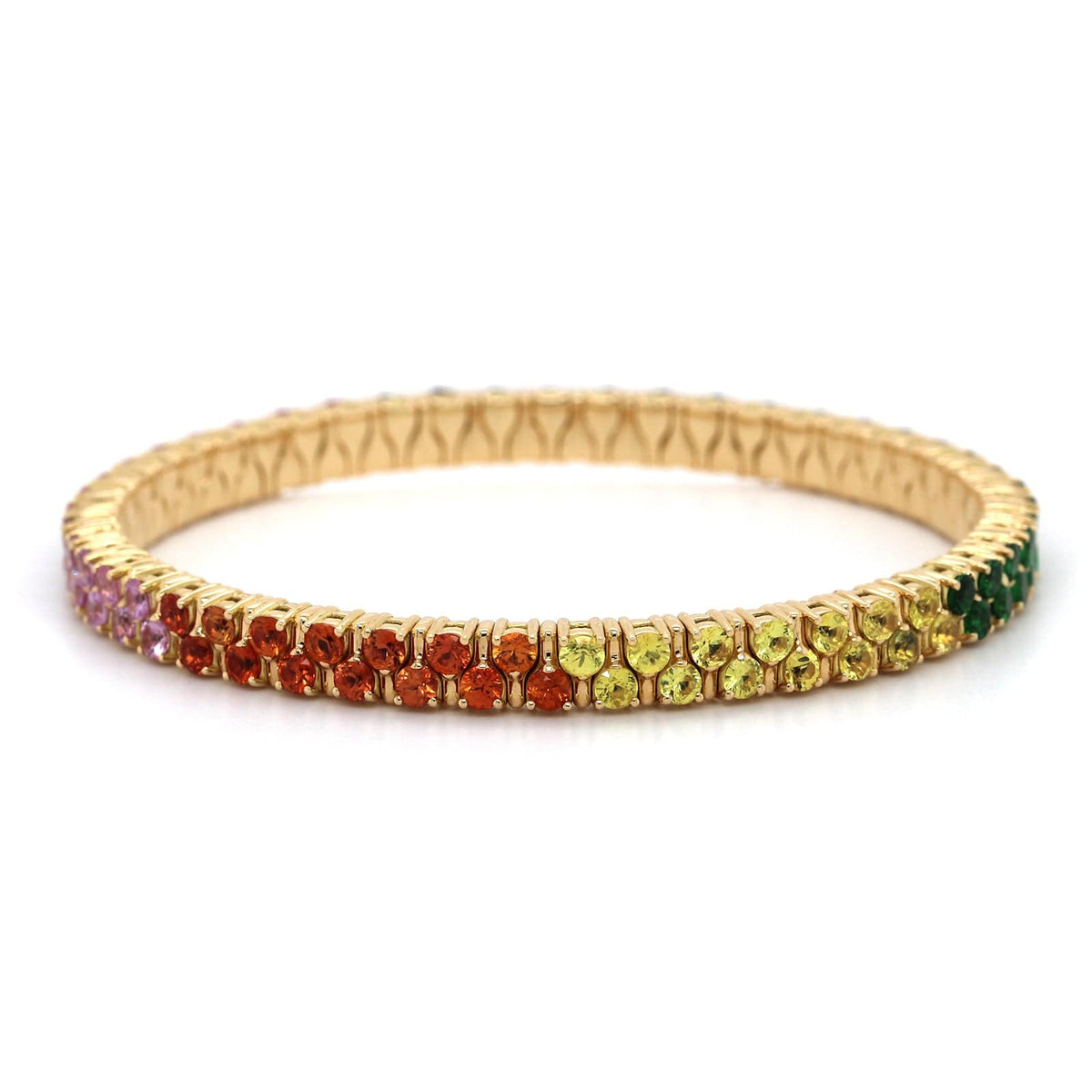 Zydo 18K Yellow Gold Sapphire and Semi Precious Stretch Bracelet