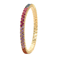 Zydo 18K Yellow Gold Sapphire and Semi Precious Stretch Bracelet