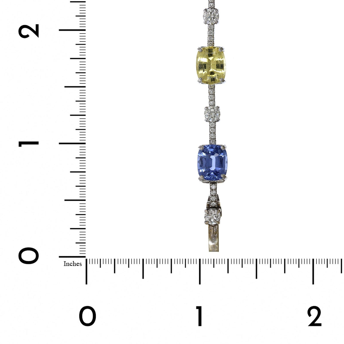 18K White Gold Sapphire and Tsavorite Bracelet