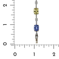 18K White Gold Sapphire and Tsavorite Bracelet