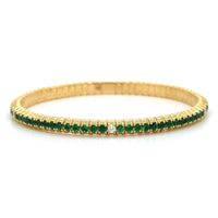 18K Yellow Gold Tsavorite Stretch Bracelet, Long's Jewelers