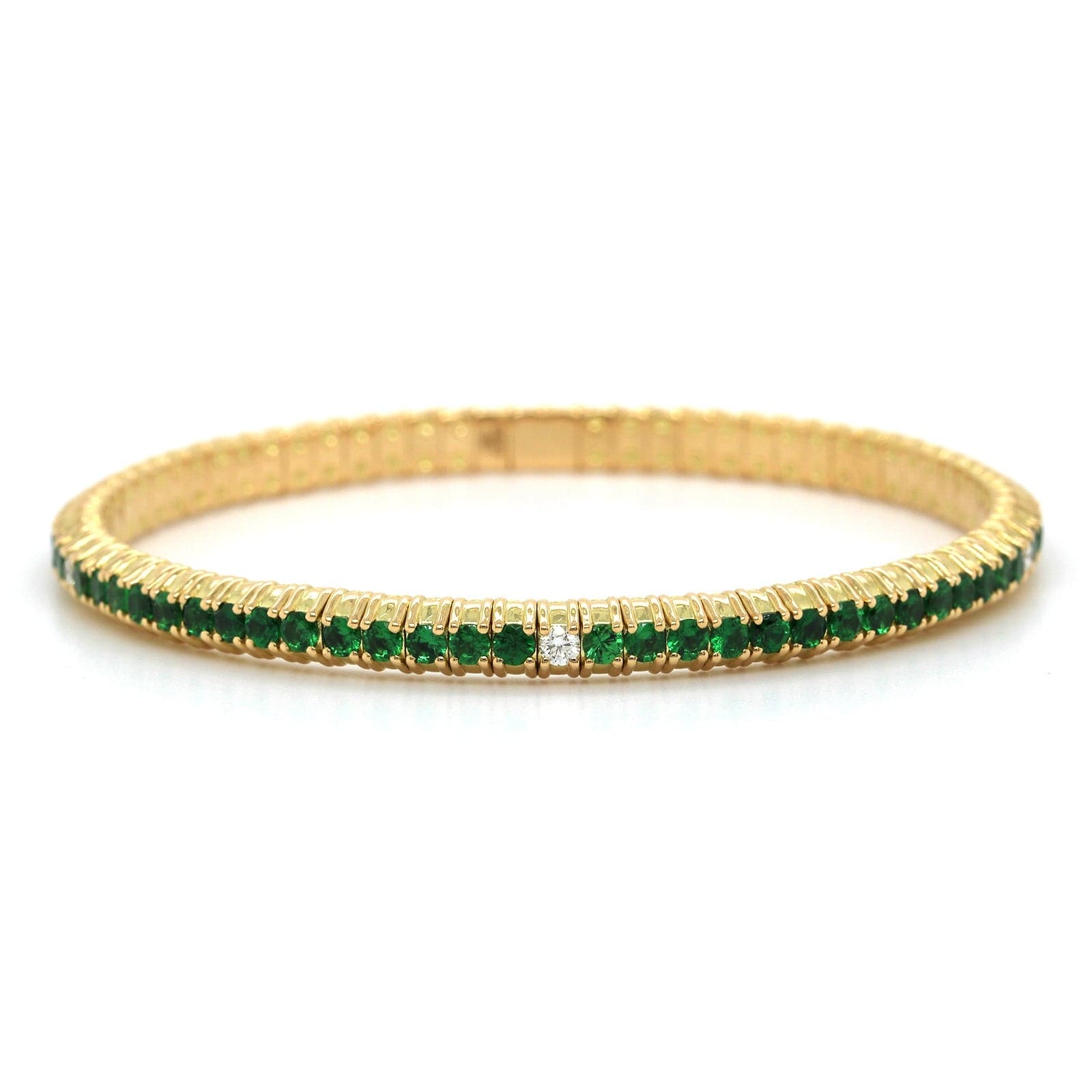 18K Yellow Gold Tsavorite Stretch Bracelet, Long's Jewelers