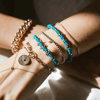 14K Yellow Gold Turquoise and Diamond Bracelet, 14k yellow gold, Long's Jewelers