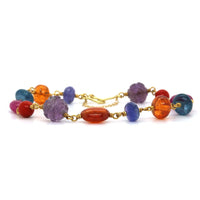 22K Yellow Gold Multi Gem Bead Bracelet, 22k and 18k yellow gold Long's Jewelers
