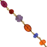 22K Yellow Gold Multi Gem Bead Bracelet, 22k and 18k yellow gold Long's Jewelers