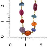 22K Yellow Gold Multi Gem Bead Bracelet, 22k and 18k yellow gold Long's Jewelers