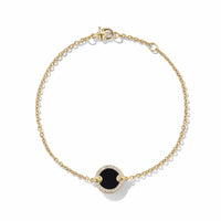Petite DY Elements® Center Station Chain Bracelet in 18K Yellow Gold with Black Onyx and Pavé Diamonds